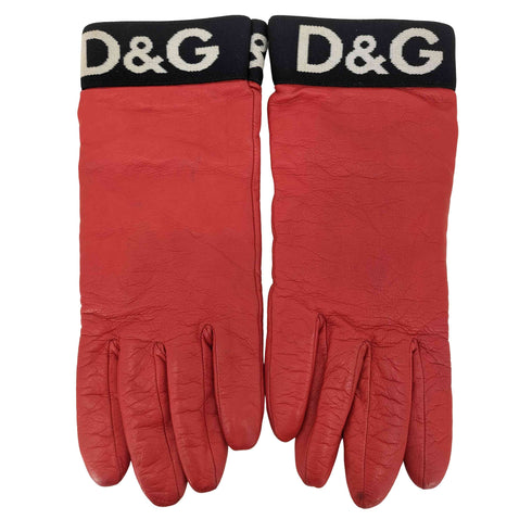 ディーアンドジードルチェアンドガッバーナ D&G DOLCE&GABBANA レザー 手袋 レディース